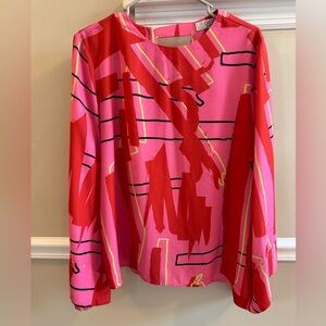 Crosby by Mollie Burch Bell Long Sleeve Blouse Top with Back Button Detail